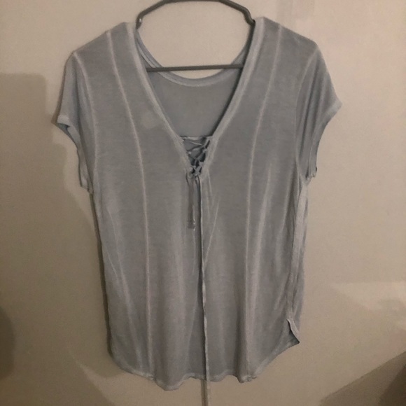 light blue top with cross back - Picture 4 of 4